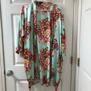 Floral Satin Robe
